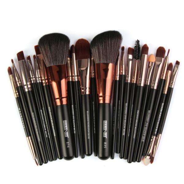 22 Pieces Wood Handle High Quality Makeup Brushes Fan Brush best make up brush