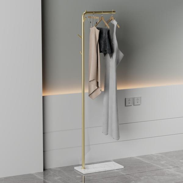 Modern Design Luxury Coat Rack Floor Standing Metal Frame Hanger For Living Room Bedroom Clothes Storage Scarf Bag Hat