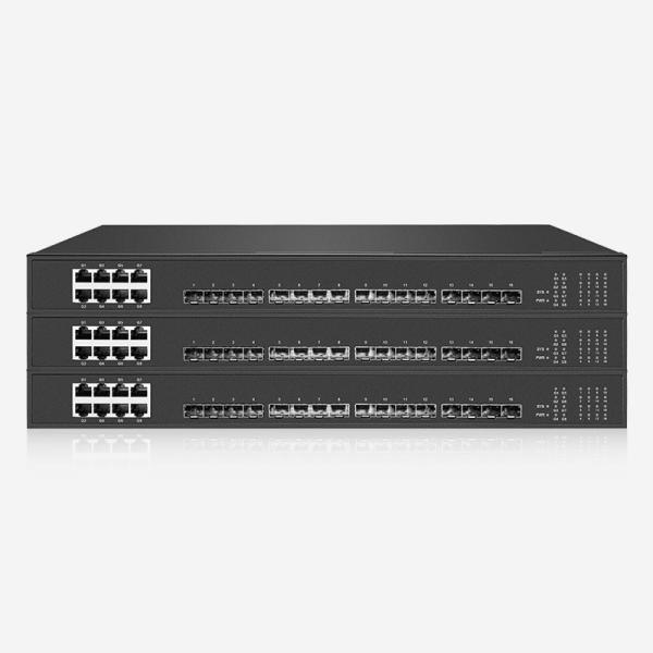 Plug and Play Switch Ethernet não gerenciado com 16 portas RJ45 de detecção automática e 8 portas SFP