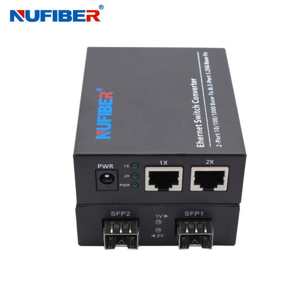Gigabit Fiber Optical Media Converter 10/100/1000M 2 UTP To 1000M SFP Slot