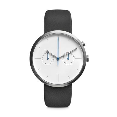 Custom Stainless Steel Back Watch Leather Band 5 ATM Water Resistant