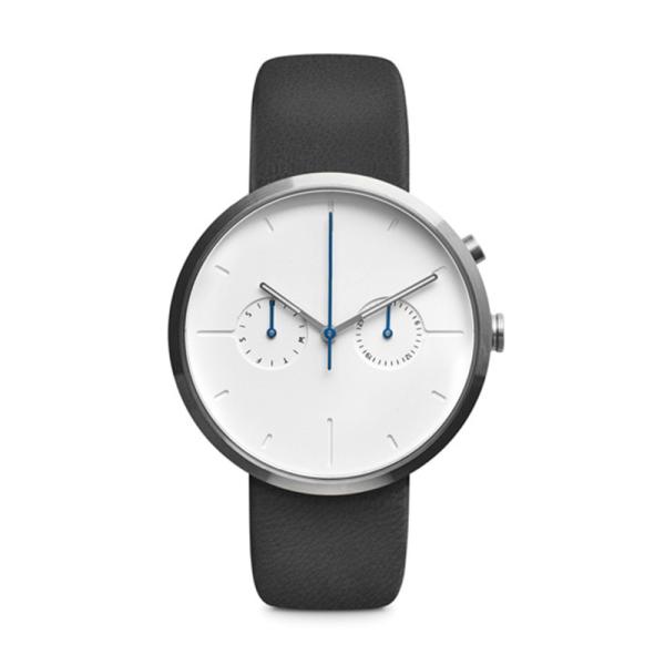 Custom Stainless Steel Back Watch Leather Band 5 ATM Water Resistant