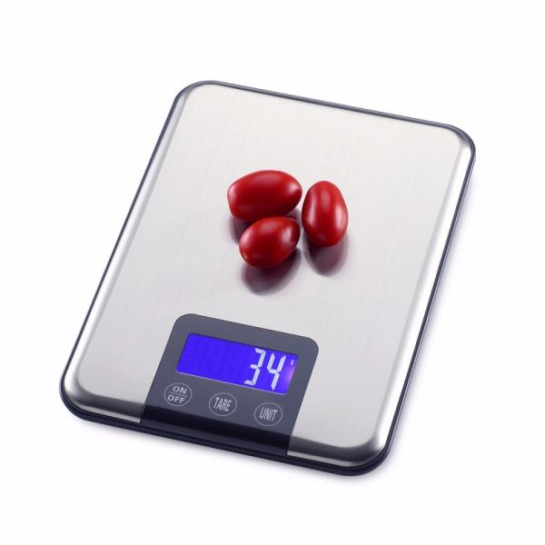 10kg 1g Digital Scale Electronic Kitchen Food Jewelry Balance Stainless Steel Platform Touch Bottom LCD Back light