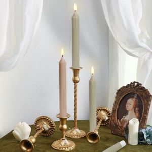 Morandi Color Flameless Taper Candles OEM Electric Wax Candles Remote Control