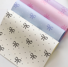 Polka Dot Bow Kraft Paper Bouquet Packaging Paper