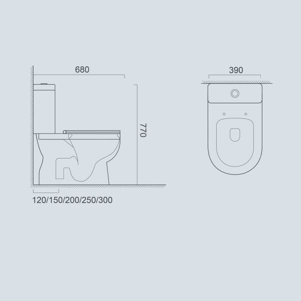 Durable Bathroom Sanitary Wares S Trap Modern Two Piece Toilets 390x680x770mm Orin OR8306