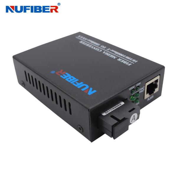 Gigabit Fiber Media Converter 10/100/1000Mbps WDM Simplex SM 1310nm/1550nm 20km SC Interface Fiber Media Converter
