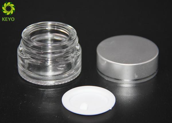10ml Clear Glass Cosmetics Packaging Containers With Sliver Color Plastic Lid