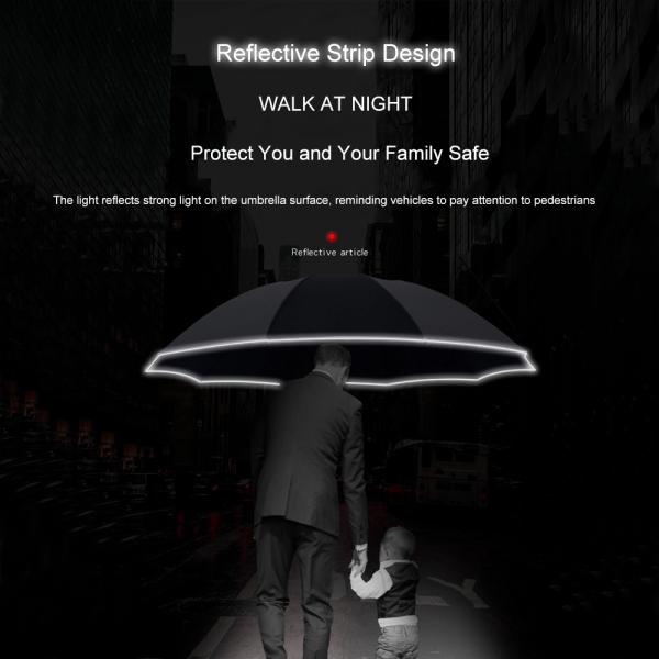 23 Or 25 Inch 10 Ribs Reversed Portable Folding Umbrella Anti Springback