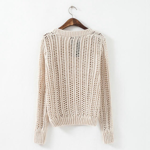 Crochet,pullover Hollow Out Golden Thread women sweater Knitted Loose Sweaters warm pullovers