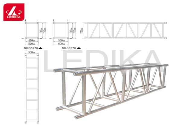 Aluminum 6082, 290mm / 390mm Spigot Lighting Truss For Structure Silver Color