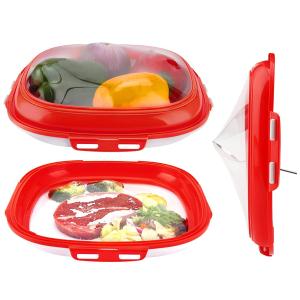 Square Kitchen Food Storage Tray Reusable With Stretched Lid