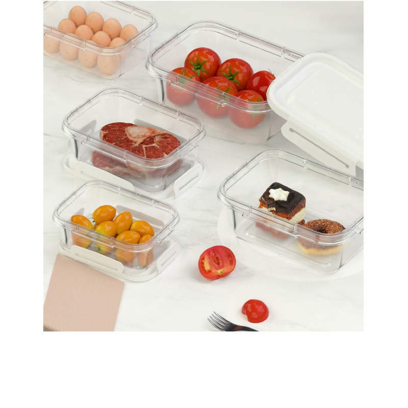 Hot Selling Large Capacity Kitchen Catering Transparent Glass Lunch Box Refrigerator Sealed Storage Box for Food
