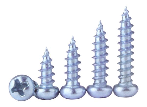Zinc Plated Pan Head Phillips Drive Pointed Screws Phillips Drive Round Head Tapping Screws