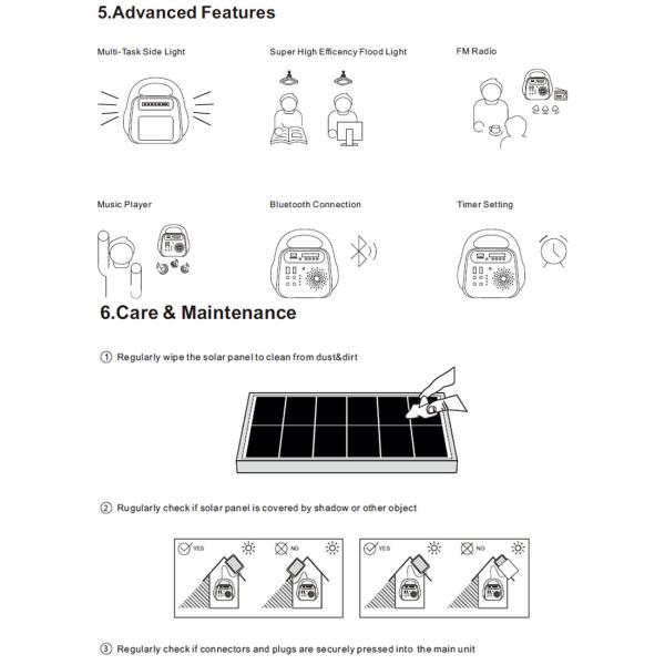 Equipo de iluminación solar recargable de Powerbank de la radio portátil multifuncional del cargador para el hogar