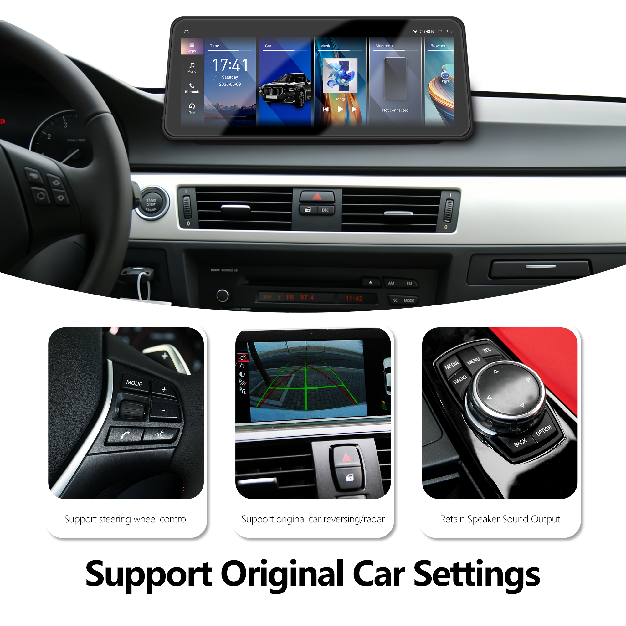 High Quality 12.3inch Car DVD Plaiyer Complete Set Including Frame Cable Canbus for BMW 3 Series/E90/E91-Low 2006-2011