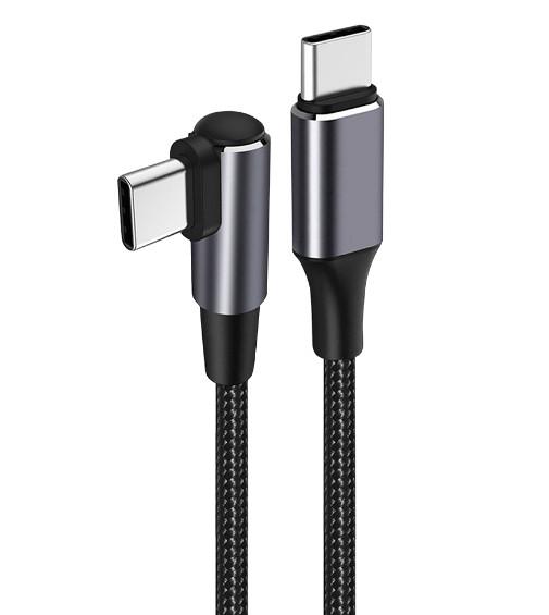 90° Angled USB-C to USB-C Cable Game-Changing Charging Data Sync with Braided Design