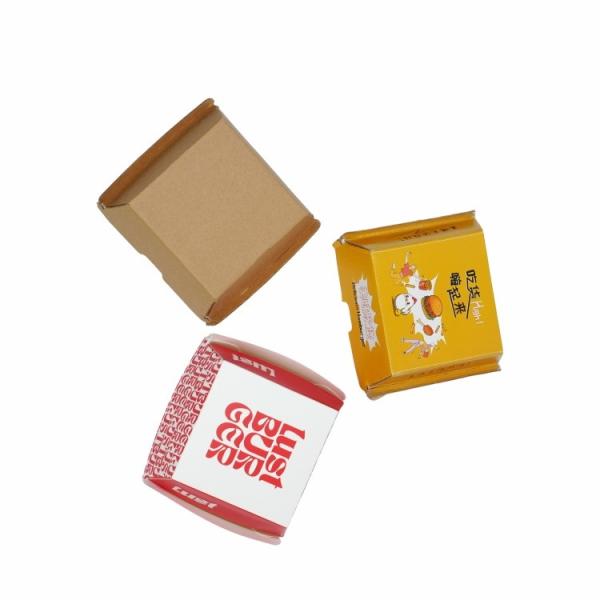 Customized Different Shapes Burger Box Compostable Corrugated Cardboard Box for Fast Food Delivery Customized Sizes