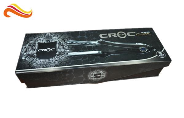 Safe Hair Straightener Electronics Packaging Boxes , Hot Stamping Coated Paper Packaging Box With Stand