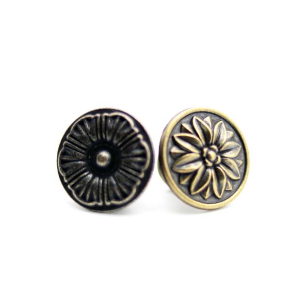 35mm Zinc Copper Knobs Aluminium Furniture Handles Retro Design With Screws
