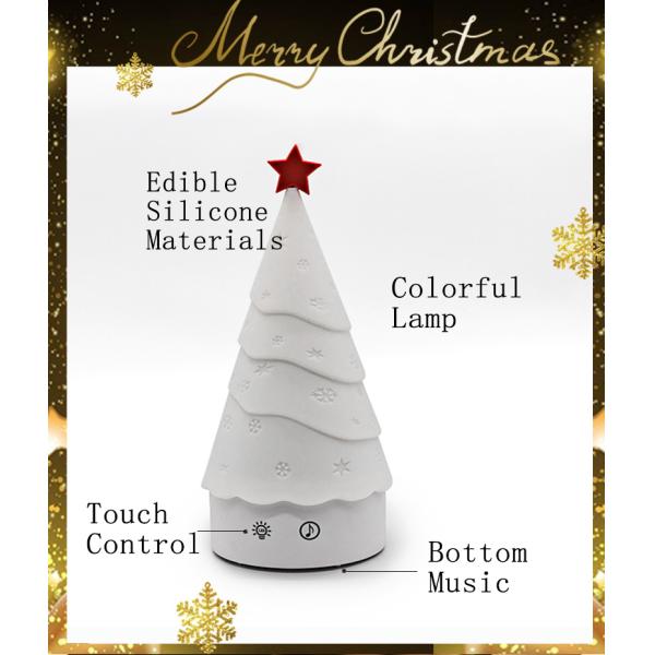 Luz de noite de árvore de Natal ecológica personalizada com controle táctil e função de música
