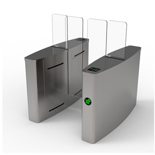 Toughened Glass Sliding Panel Access Control Turnstile Gate With Face Recognition