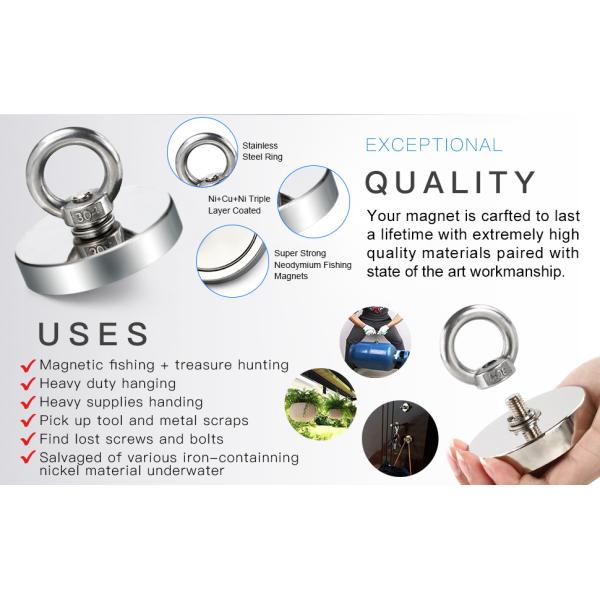Винтовой размер M10 Мощный одноличный рыболовный магнит Сверхсильный Магнитный рыболовный набор Постоянный