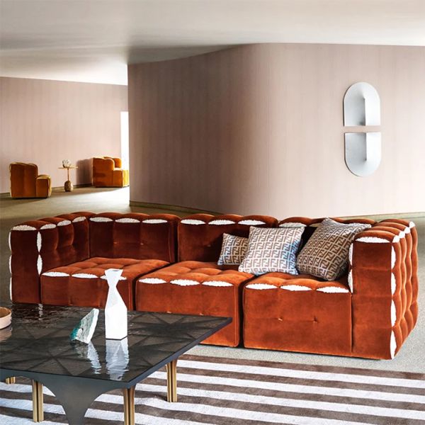 Free Combination Sofa Split Module Splicing High-end Designer Light Luxury Villa Fabric Sofa