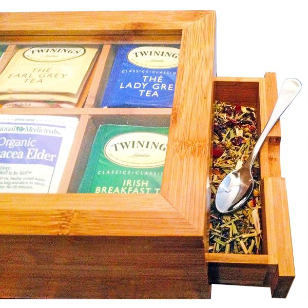 Varnishing Drawer Pine Wood Tea Assortment Box in Customized Color for Tea Collection