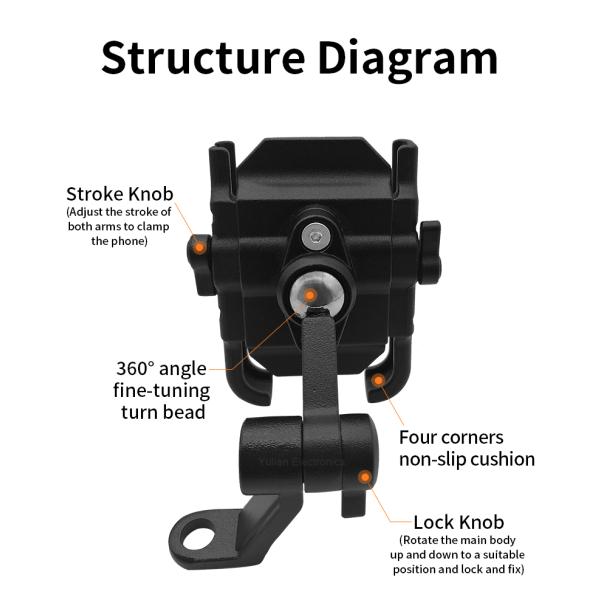 360d 12v Phone Holder , Morfayer Aluminum Alloy Phone Holder