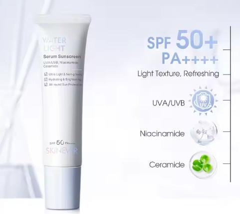 Mineral Water Light Serum Sunscreen Ultra-Light Non-Greasy Face Lotion Hydrating Brightening Sunblock Whitening Cream