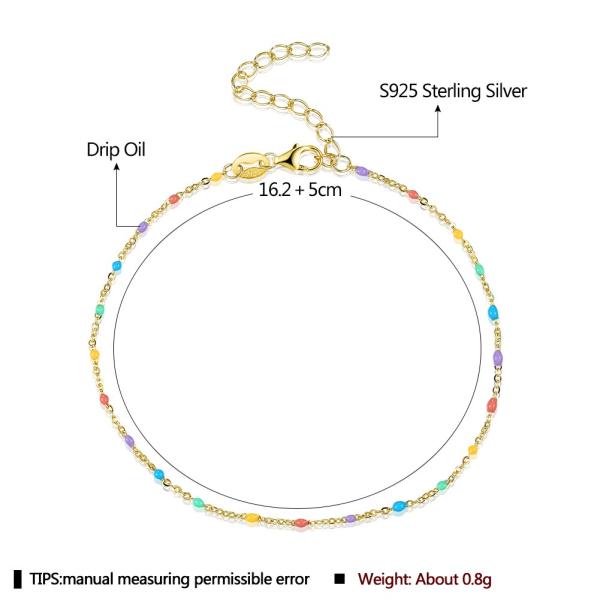 21.2cm браслет S925 Zirconia браслета радуги 0,8 граммов стерлинговый серебряный Unisex кубический