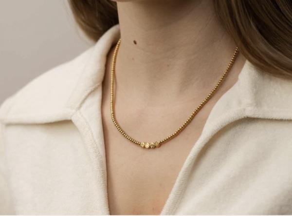 CE K Gold Stainless Steel Fashion Necklaces Luxury LOVE 3d Ball Chain Necklace