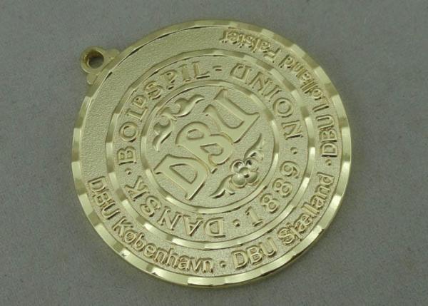 2.0 Inch DBU Die Cast Medals By Die Casting , With Real Gold Plating And 3D Design
