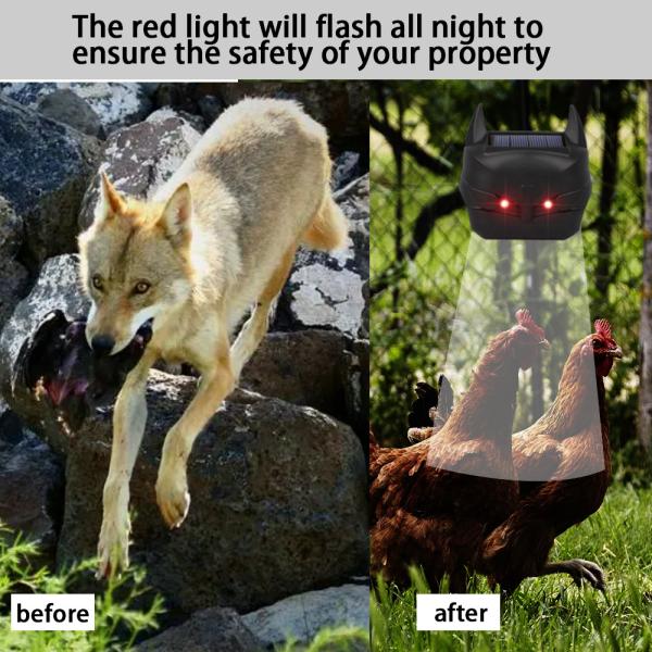Red LED Lights Solar Animal Deterrent Keep Your Property Safe from Predators 480 Hours