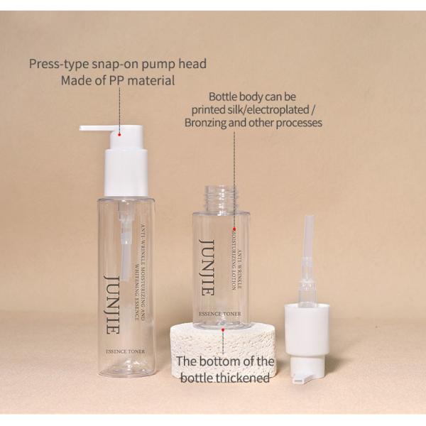 120ml 150ml Clear Plastic Cylinder Bottle Custom Spray Bottle Packaging Printing Cleanser Lotion Pump Bottle