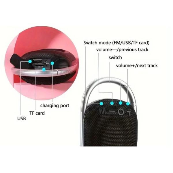 IPX5 TWS Stereo Wireless Speaker 1200mAh Compact Bluetooth Speaker V5.3