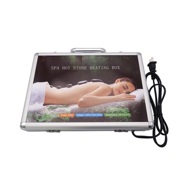 Experience the Benefits of Hot Stone Massage with 36 Hot Massage Stones and Aluminum Heating Box at 220V 110v Voltage
