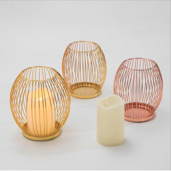 Golden Rustproof H15.5cm Metal Candle Holders