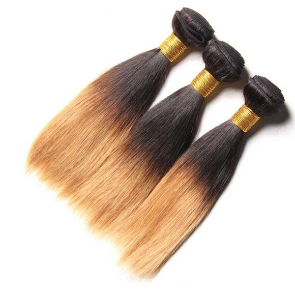 Blonde Brazilian Straight Hair Weave Bundles Ombre Human Hair Bundles Two Tone 1b 27 Hair Weaving