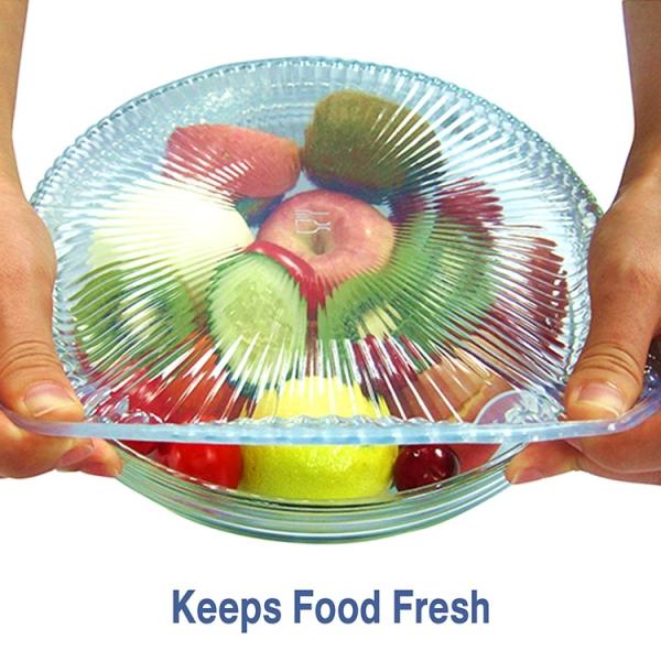 6 Pack Food Storage Covers Fancy Reusable Certificate Food Grade Silicone Lid Safe Healthy Fresh Cover for Container