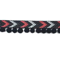 GM01 Textured ondas Pom Pom Braid Trim 3.8cm