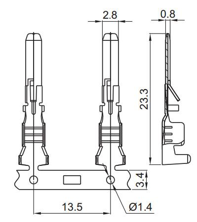 Stamping Brass Male Auto Wire Terminal Connectors Crimping Type