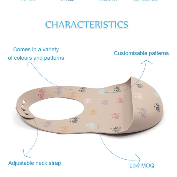 Baby Eating Wearable Soft  FDA BPA Free Baby Bib Food Catcher
