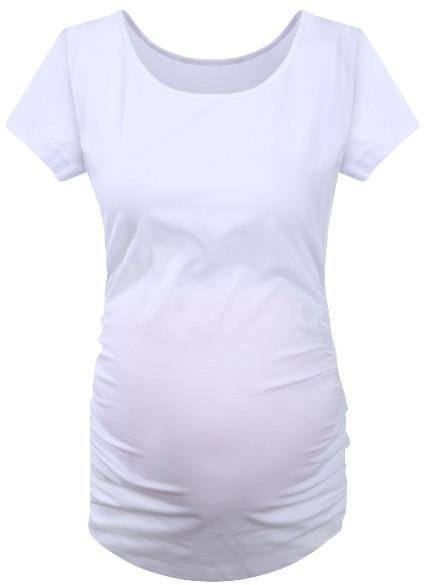 Scoop Neck Short Sleeve Maternity T Shirt / White Maternity Wear Tops Soft