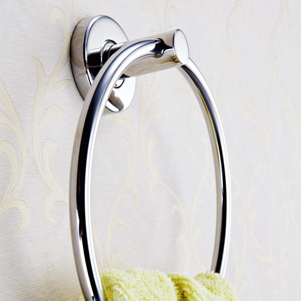 Grey Polished Chrome Hand Towel Holder Sus304 Circular Towel Rack
