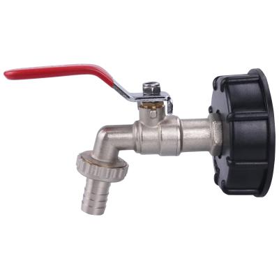 IBC Adapter Water Tank 1/2 Red Handle Water Garden Brass Bibcock Valve Tap For Irrigation