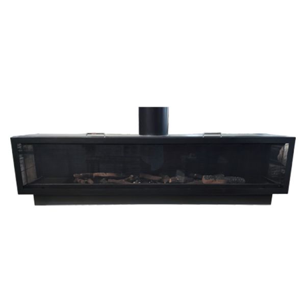 Gas Fireplaces European Black Matte Carbon Propane Steel Three-sided
