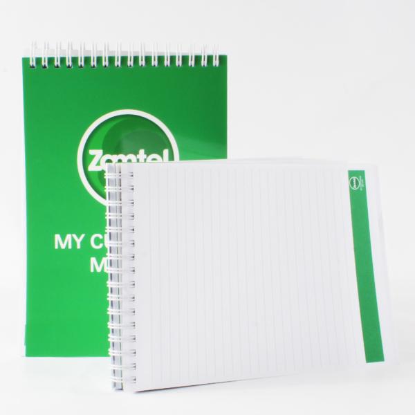 Bloc-notes fait sur commande brillant de carnet Softcover en spirale imprimant en ligne pour la promotion