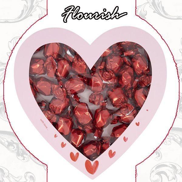 Rigid Cardboard Heart Shaped Valentine's Day Gift Box Hot Stamping Eco Friendly